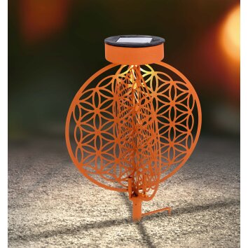 Globo solar light LED rust-coloured, 1-light source