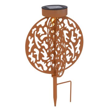 Globo solar light LED rust-coloured, 1-light source