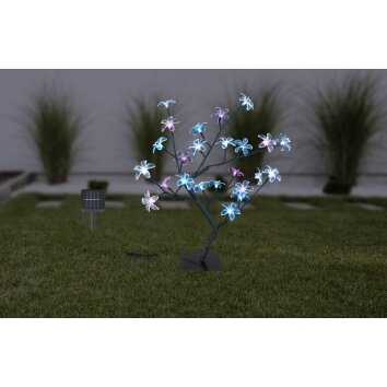 Globo solar light LED black, 8-light sources