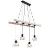 Globo MINA Pendant Light Light wood, black, 4-light sources