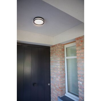 Lutec Rola outdoor ceiling light LED black, 1-light source