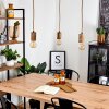 Chapana Pendant Light brown, Light wood, black, 3-light sources