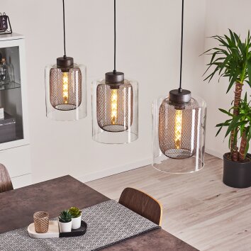 Crucible Pendant Light grey, black, 3-light sources