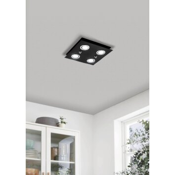 Eglo GRATTINO Ceiling Light LED black, 4-light sources