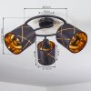 Opatija Ceiling Light black, 3-light sources