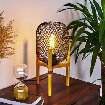 Ateponta Table lamp Light wood, black, 1-light source