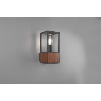 Trio Garonne Outdoor Wall Light Dark wood, matt nickel, 1-light source