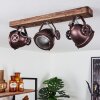 Herford Ceiling Light Dark wood, rust-coloured, 3-light sources