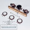Herford Ceiling Light Dark wood, rust-coloured, 3-light sources