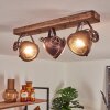Herford Ceiling Light Dark wood, rust-coloured, 3-light sources