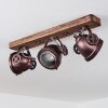 Herford Ceiling Light Dark wood, rust-coloured, 3-light sources