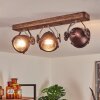 Herford Ceiling Light Dark wood, rust-coloured, 3-light sources