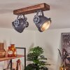 Herford Ceiling Light grey, Dark wood, 2-light sources