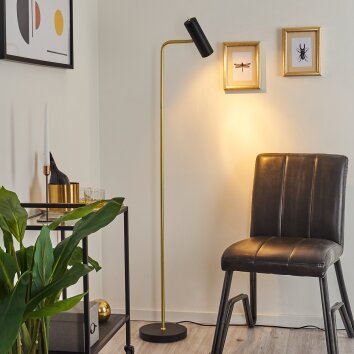 Zuoz Floor Lamp brass, black, 1-light source