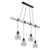 Globo ADA Pendant Light Light wood, black, 4-light sources
