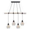 Globo ADA Pendant Light Light wood, black, 4-light sources
