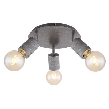 Globo FREDDY Ceiling Light Oxidised Silver, 3-light sources