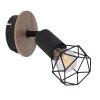 Globo XARA Wall Light Wood like finish, black, 1-light source