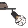 Globo XARA Ceiling Light Wood like finish, black, 2-light sources