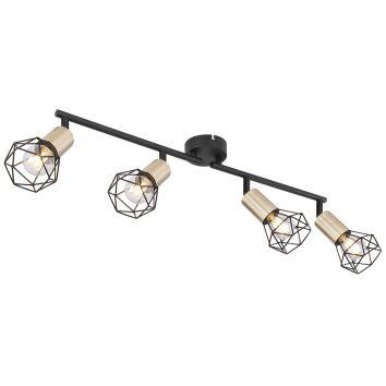 Globo XARA Ceiling Light antique brass, black, 4-light sources