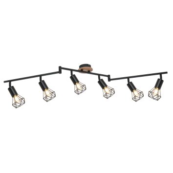 Globo XARA Ceiling Light Light wood, black, 6-light sources