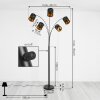 Opatija Floor Lamp black, 5-light sources, Fabric lampshade
