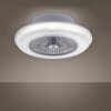 Leuchten Direkt DION ceiling fan LED silver, 1-light source, Remote control, Colour changer