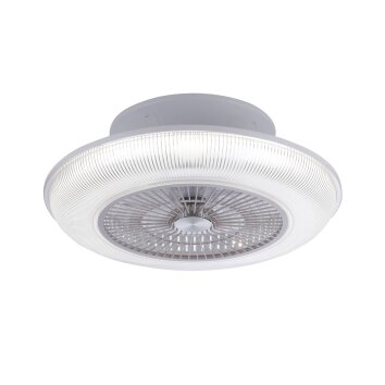 Leuchten Direkt DION ceiling fan LED silver, 1-light source, Remote control, Colour changer