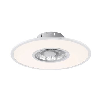 Leuchten Direkt FLAT-AIR ceiling fan LED silver, 1-light source, Remote control