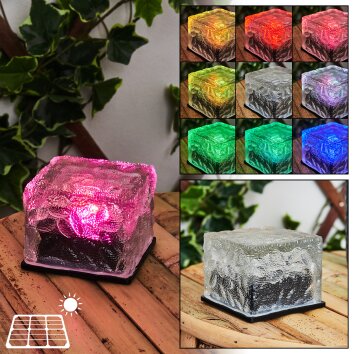 Gressela solar light LED black, white, 1-light source, Colour changer