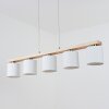 Saltaire Pendant Light Light wood, silver, 5-light sources