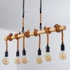 Vitlanda Pendant Light brown, Light wood, black, 6-light sources