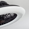 Piraeus ceiling fan LED black, 1-light source, Remote control