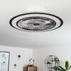 Terradura ceiling fan LED chrome, black, white, 1-light source, Remote control