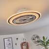 Terradura ceiling fan LED chrome, black, white, 1-light source, Remote control