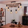 Ajaccio Pendant Light Light wood, black, 6-light sources