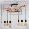 Ajaccio Ceiling Light Light wood, black, 6-light sources
