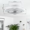 Riccione ceiling fan LED white, 1-light source, Remote control, Colour changer