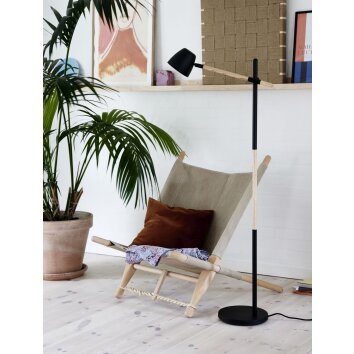 Nordlux THEO Floor Lamp Light wood, black, 1-light source