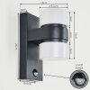 Tiarp Outdoor Wall Light LED black, 2-light sources, Motion sensor