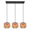 Globo GINA Pendant Light Dark wood, black, 3-light sources