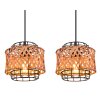 Globo GINA Pendant Light Dark wood, black, 3-light sources