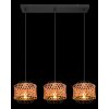 Globo GINA Pendant Light Dark wood, black, 3-light sources