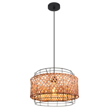 Globo GINA Pendant Light Dark wood, black, 1-light source