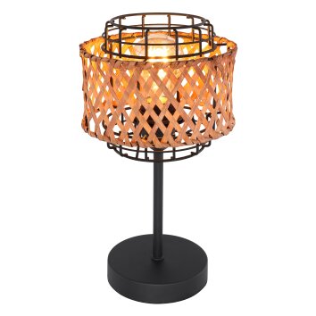 Globo GINA Table lamp Dark wood, black, 1-light source