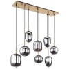 Globo BLACKY Pendant Light brass, 8-light sources