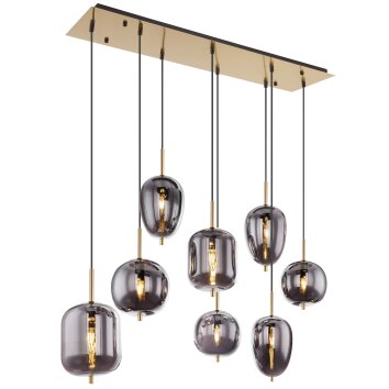 Globo BLACKY Pendant Light brass, 8-light sources