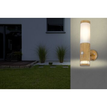 Globo JAICY Outdoor Wall Light Dark wood, 1-light source, Motion sensor