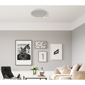 Globo RONDA Ceiling Light LED grey, 1-light source, Remote control