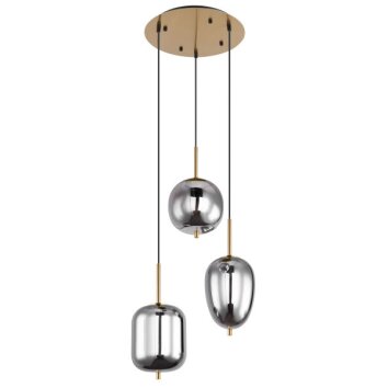 Globo BLACKY I Pendant Light brass, 3-light sources